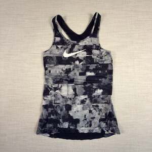 Nike Dri-FIT Racerback Tank Top Size S Black White Floral